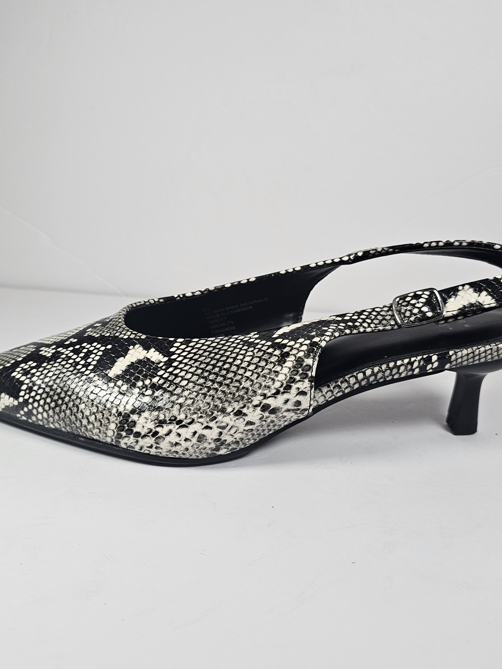 A New Day Samantha Slingback Kitten Heels 8.5 Snakeskin Pointed Toe NWT